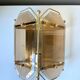 Scandinavian Vintage  wall light Sconce in Brass & Amber colored Glass