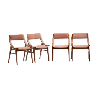 Ensemble de 4 chaises skoczek des années 60