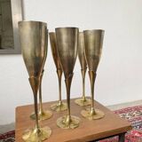Brass champagne flutes