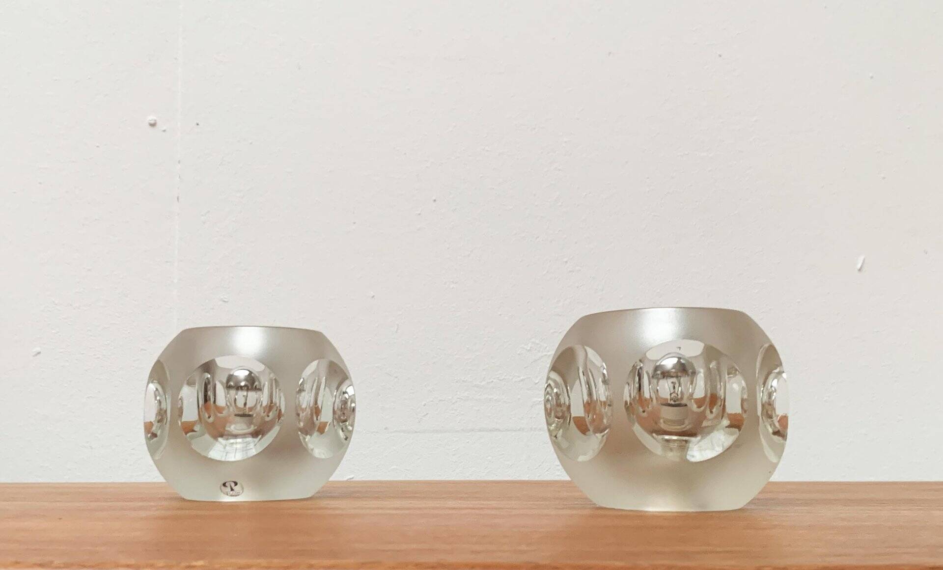 Vintage glass table lamps from Peill & Putzler, set of 2.