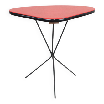 Expo 58 Red Tripod Plant Table Side Table Royco Triangular 49cm