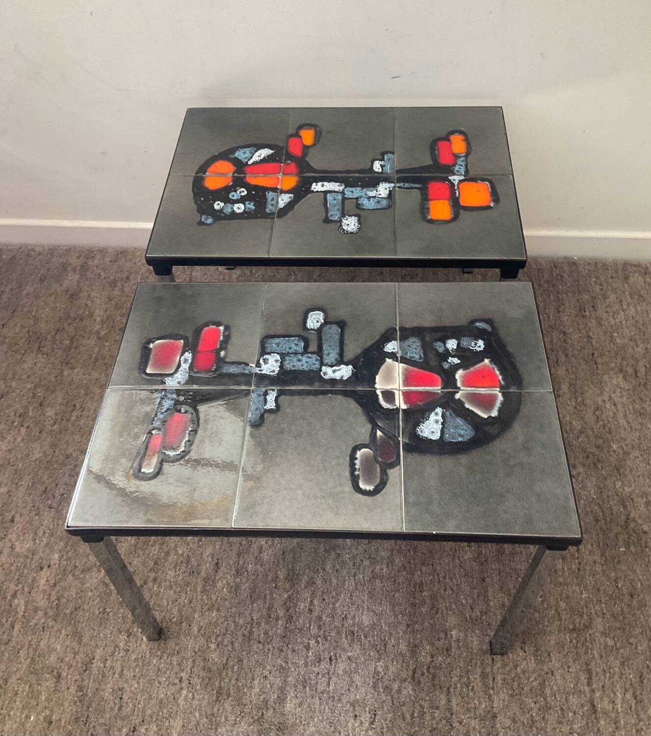 Duo of Belarti side tables from the 60s