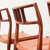 Niels Otto Moller Set of 8 Model 79 Dining Chairs in Rosewood and Leather for JL Mollers 1966