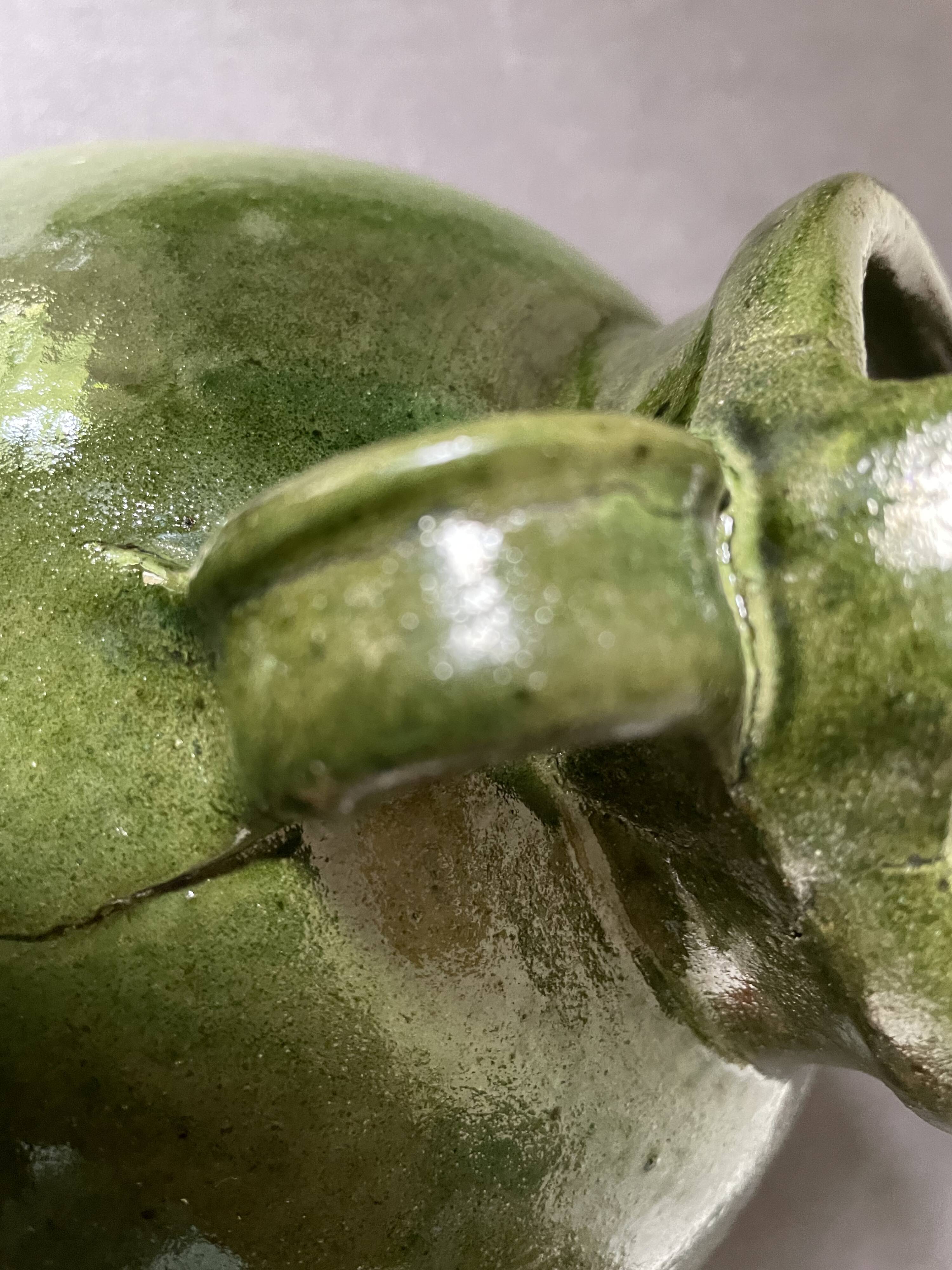 Green terracotta jar