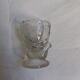 Molded glass egg cup with pigeon bird