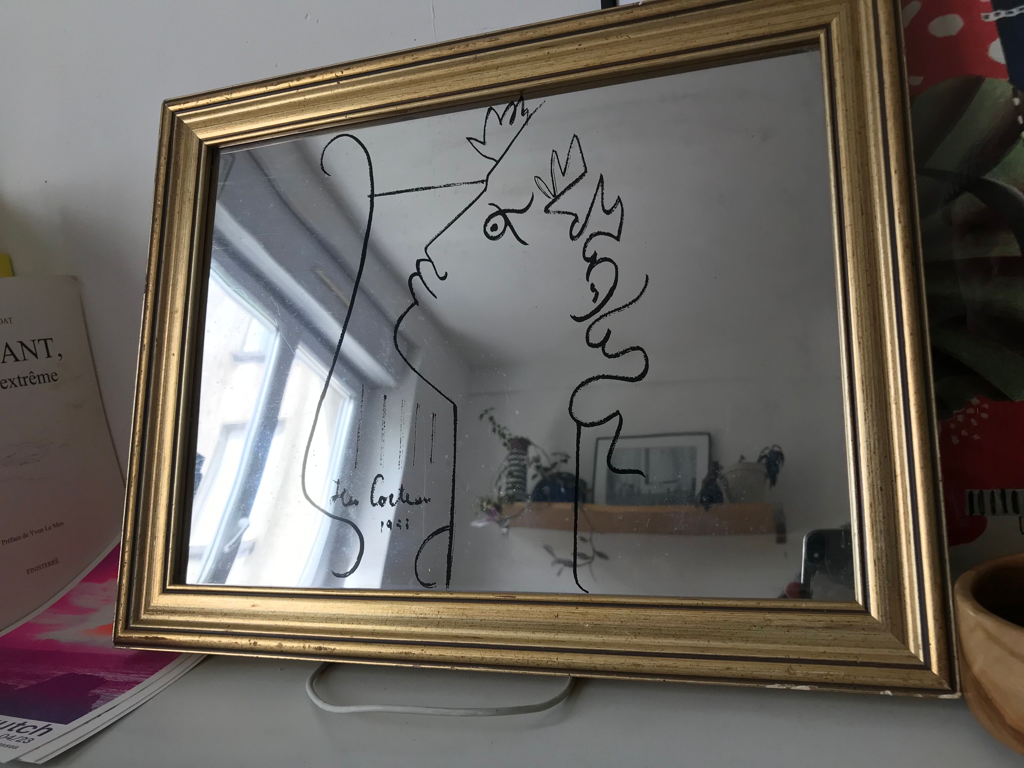 Miroir illustré du profil d'Orphée, Jean Cocteau