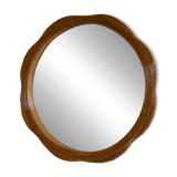 Floral Shaped Rattan Wall Mirror