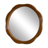 Floral Shaped Rattan Wall Mirror