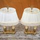 Pair of Bouillotte lamps Lucien Gau Paris, bronze lamp, bedside lamp