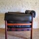 Armchair with vintage ottoman in black leather by Sven Ellekaer for Coja, 1970