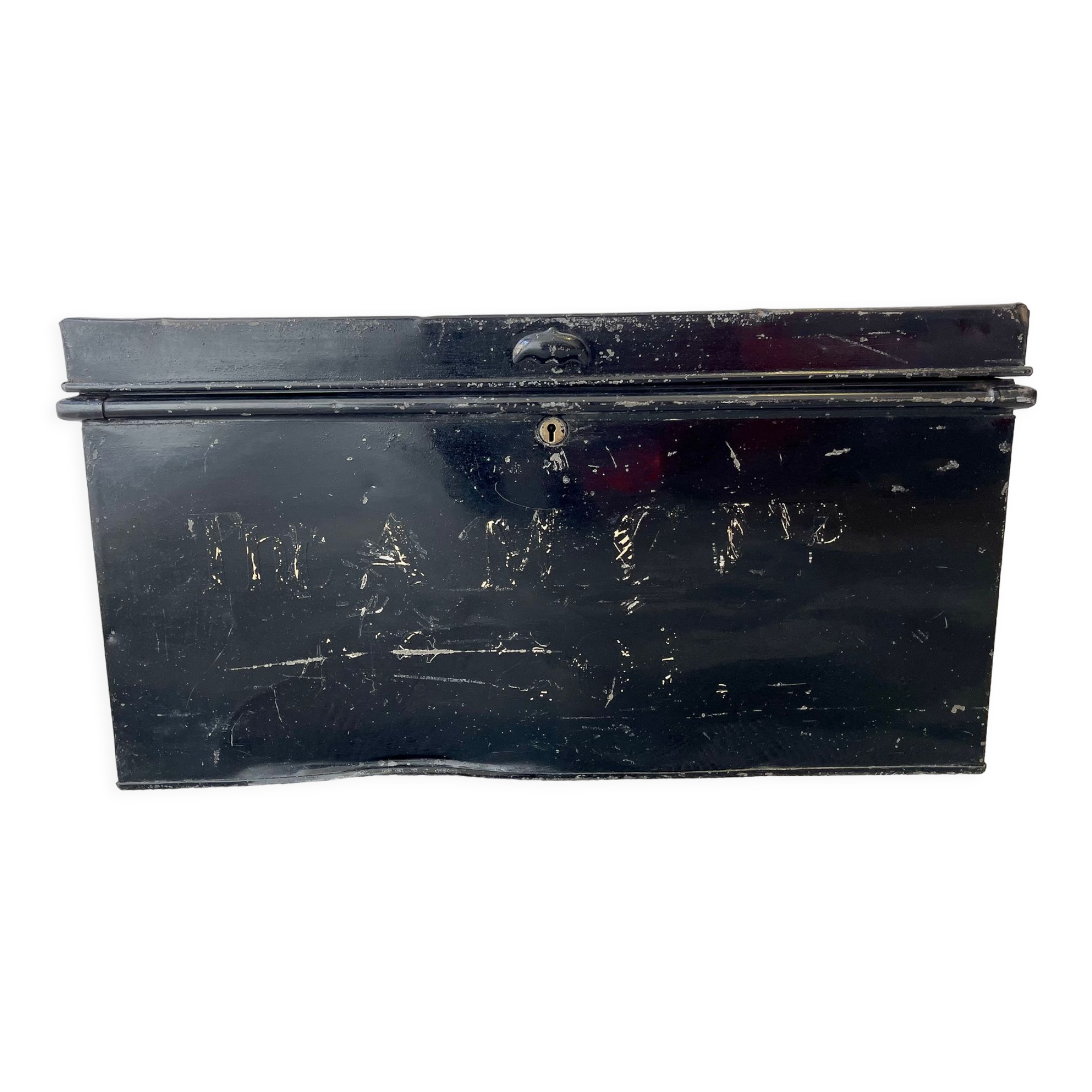 Vintage Black Metal Document Box