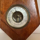 Art deco geometric barometer and thermometer