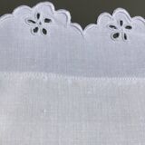 FM embroidered linen pillowcase English embroidery