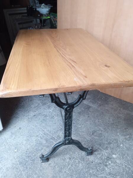 110cm bistro table with solid wood top