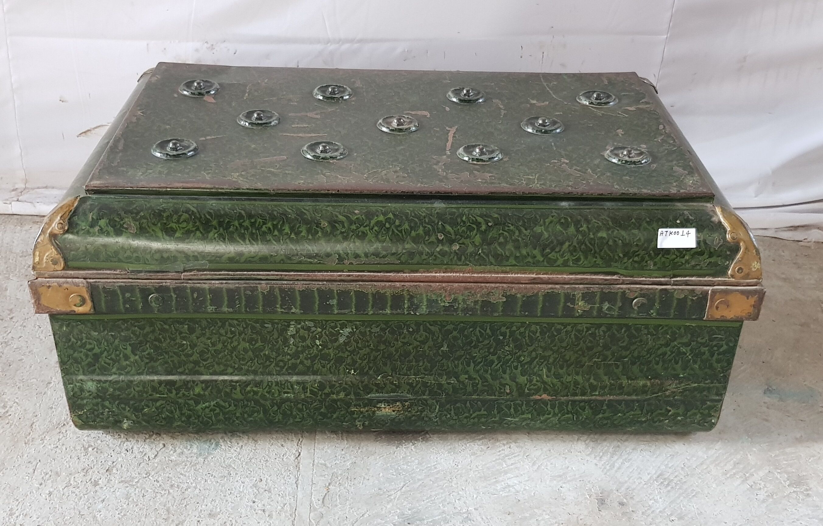 Ancient colonial travel trunk