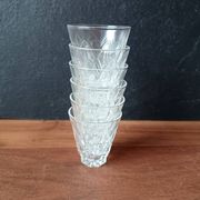 6 vintage VMC Reims France tempered glass liqueur glasses (8 cl capacity)