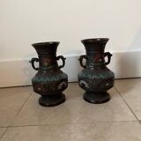 China Pair of bronze vases 19th century
