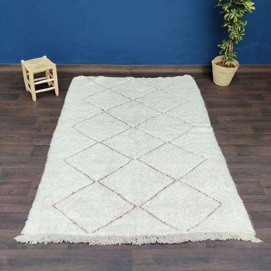 Berber carpet beni ouarain red diamond 170 X 250 cm