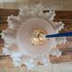 Vintage frosted glass lampshade pendant light