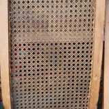 Cane folding armchair in solid wood