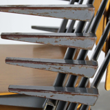 Vintage Pyramid chairs with armrests by Wim Rietveld