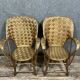 After "Le Corbusier": pair of rattan armchairs hand-made for Pascal Raffier