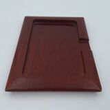 Small card holder tray in hollowed solid mahogany circa 1960 (dlg Noll) C in Paris