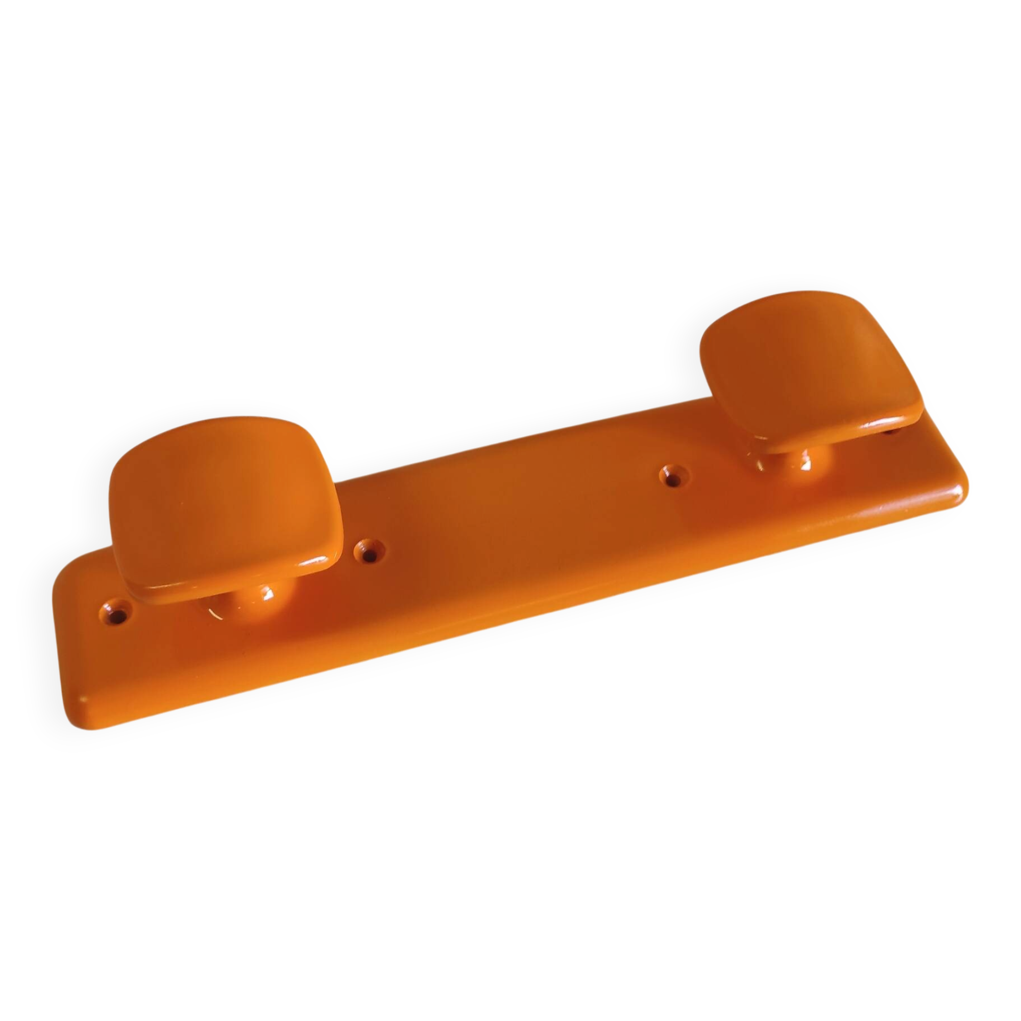 Orange plastic coat rack by Syla - 70's