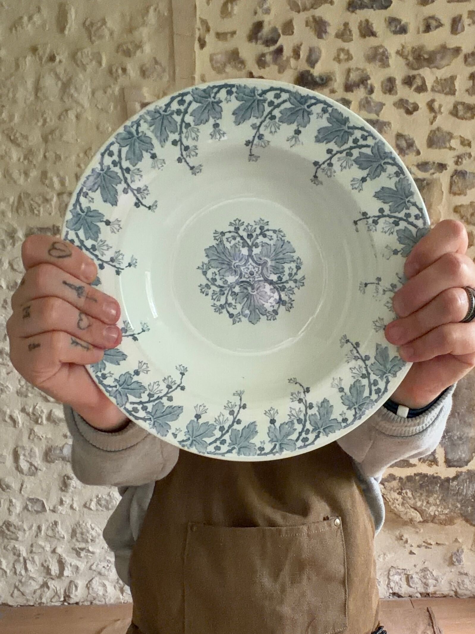 Deep plates KG Luneville model Neva in ironstone