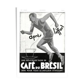 Affiche vintage années 30 Café du Brésil