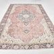 7x10 Vintage Salmon Pink & Navy Blue Vintage Persian Area Rug, 207x315 Cm