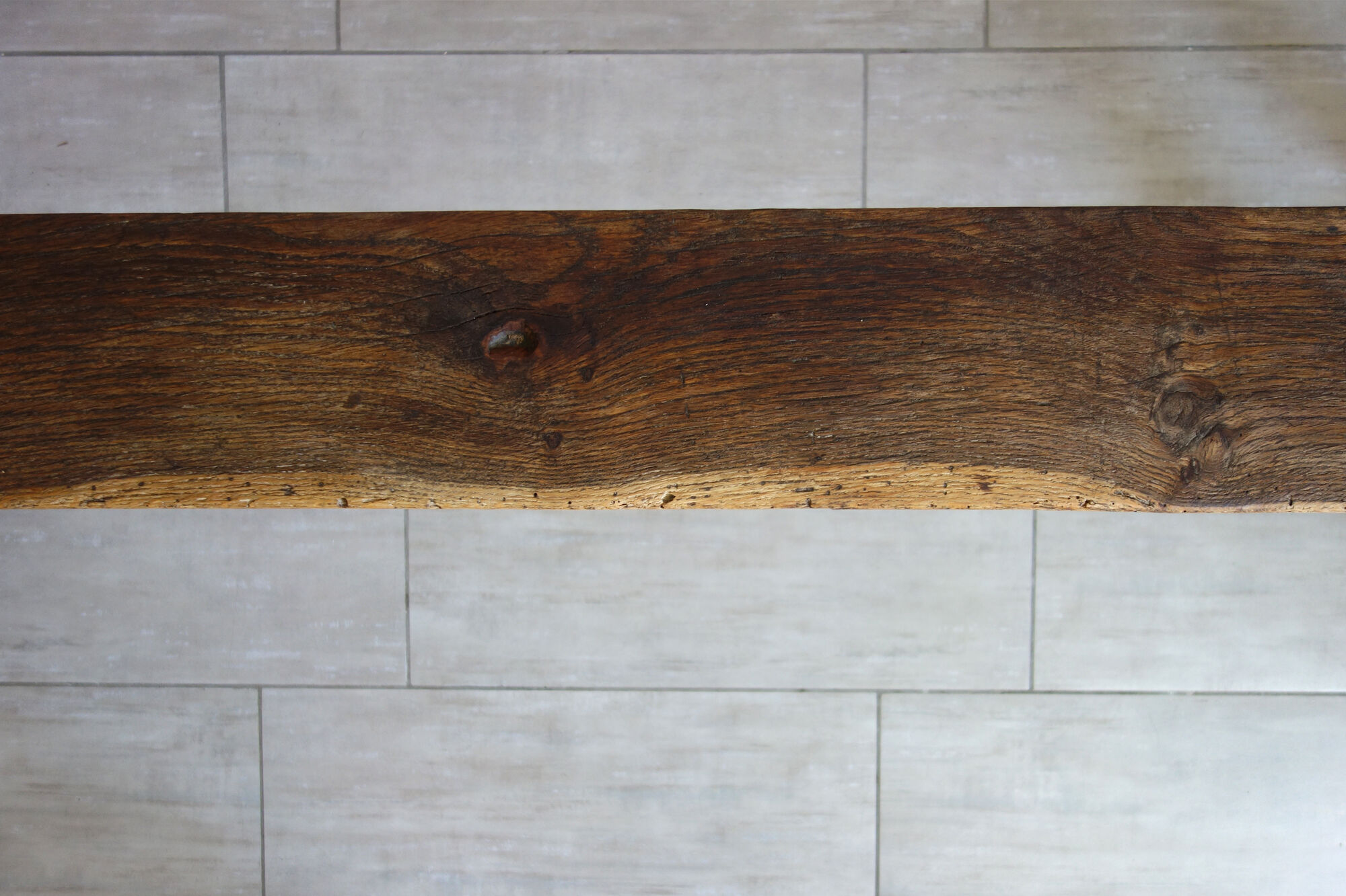 Primitive oak bench late 19th century