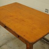 Old desk in chestnut side table