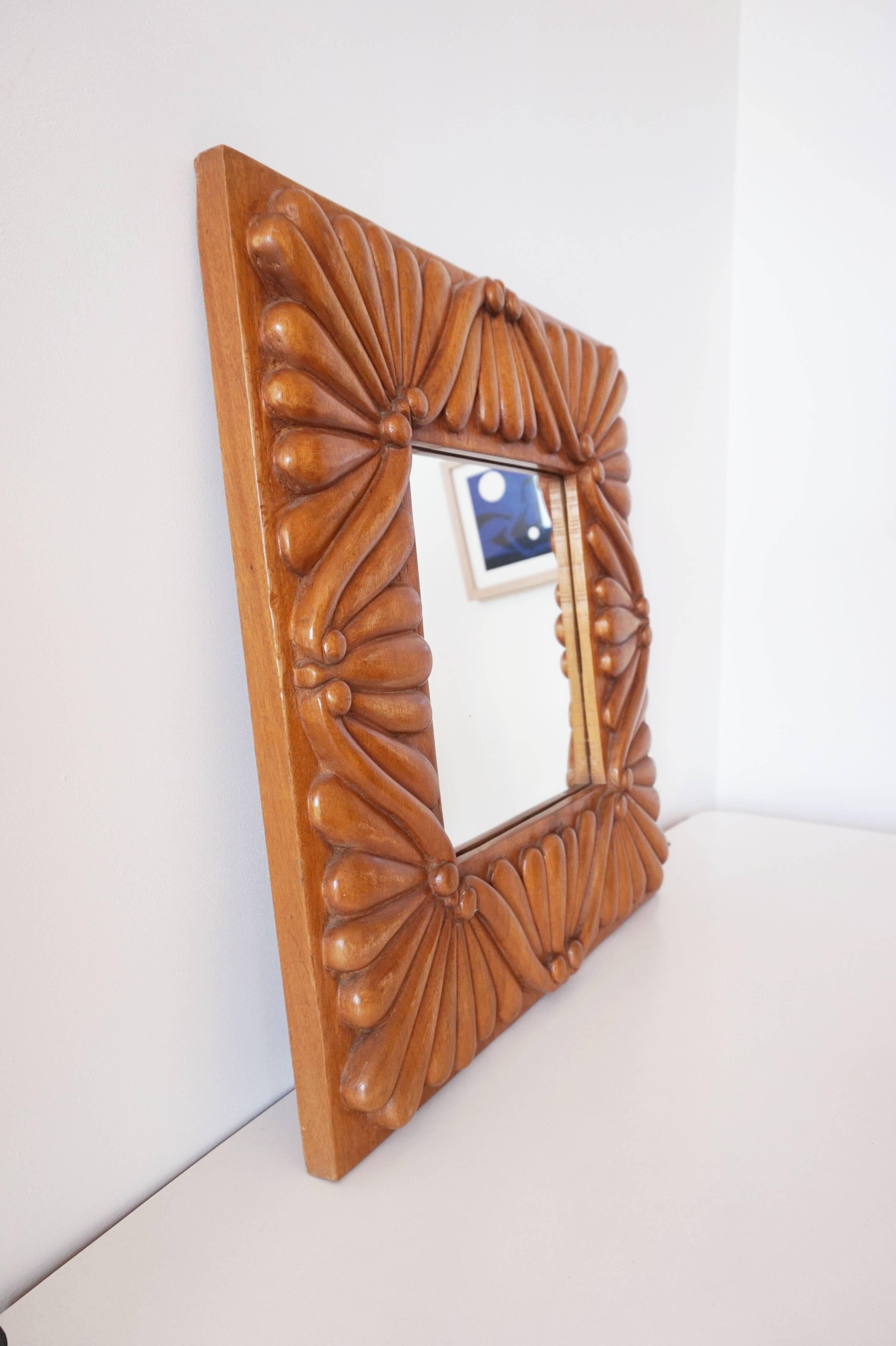 Solid wood mirror 1960