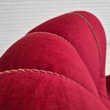 1960s, Danish relax armchair, original condition, red furniture velour.