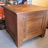 Coffre en bois profond teck vintage ancien Tijori