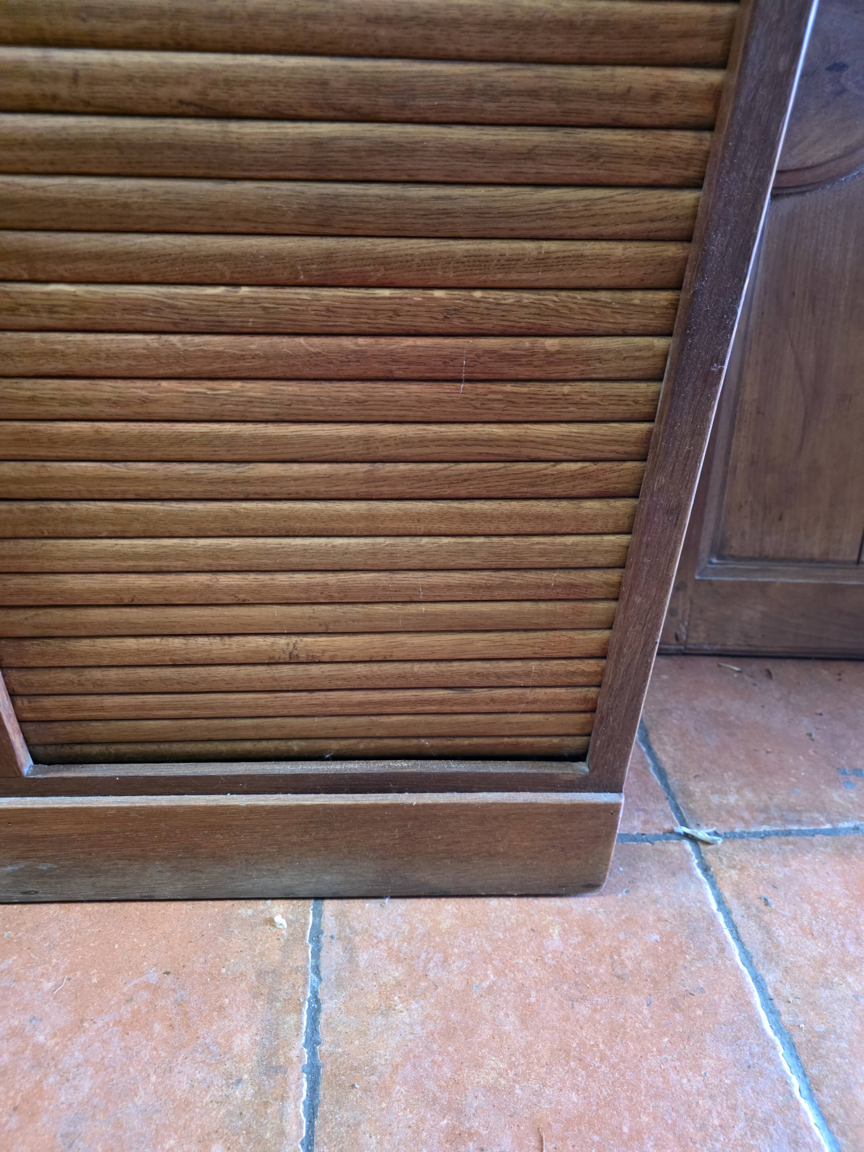 Antique double curtain cabinet in oak