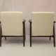 Pair of armchairs Henryk Lis 300-190 years 1970 fabric white buckle.