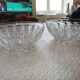 Set of 2 vintage molded glass salad bowls