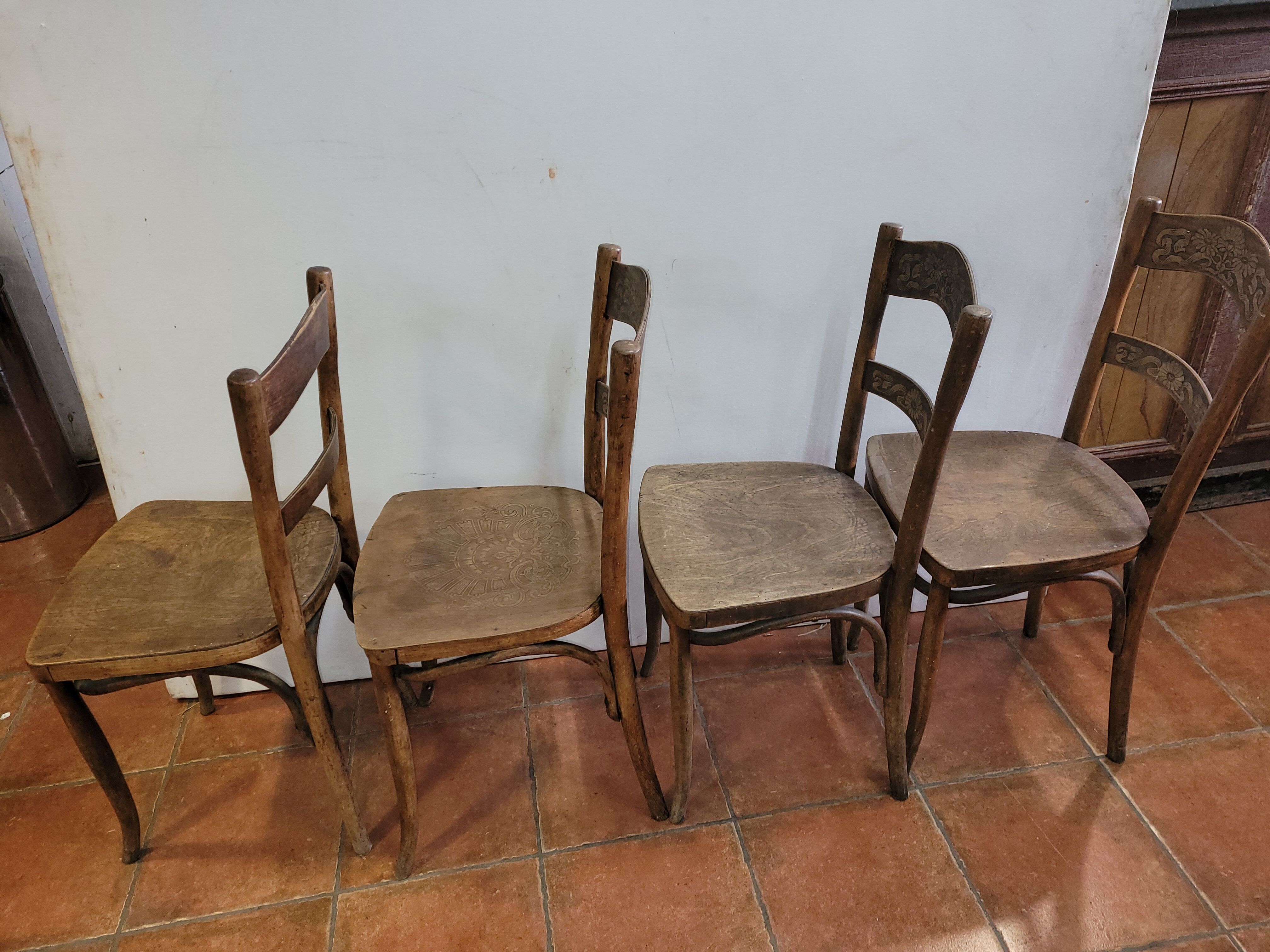 4 antique bistro chairs