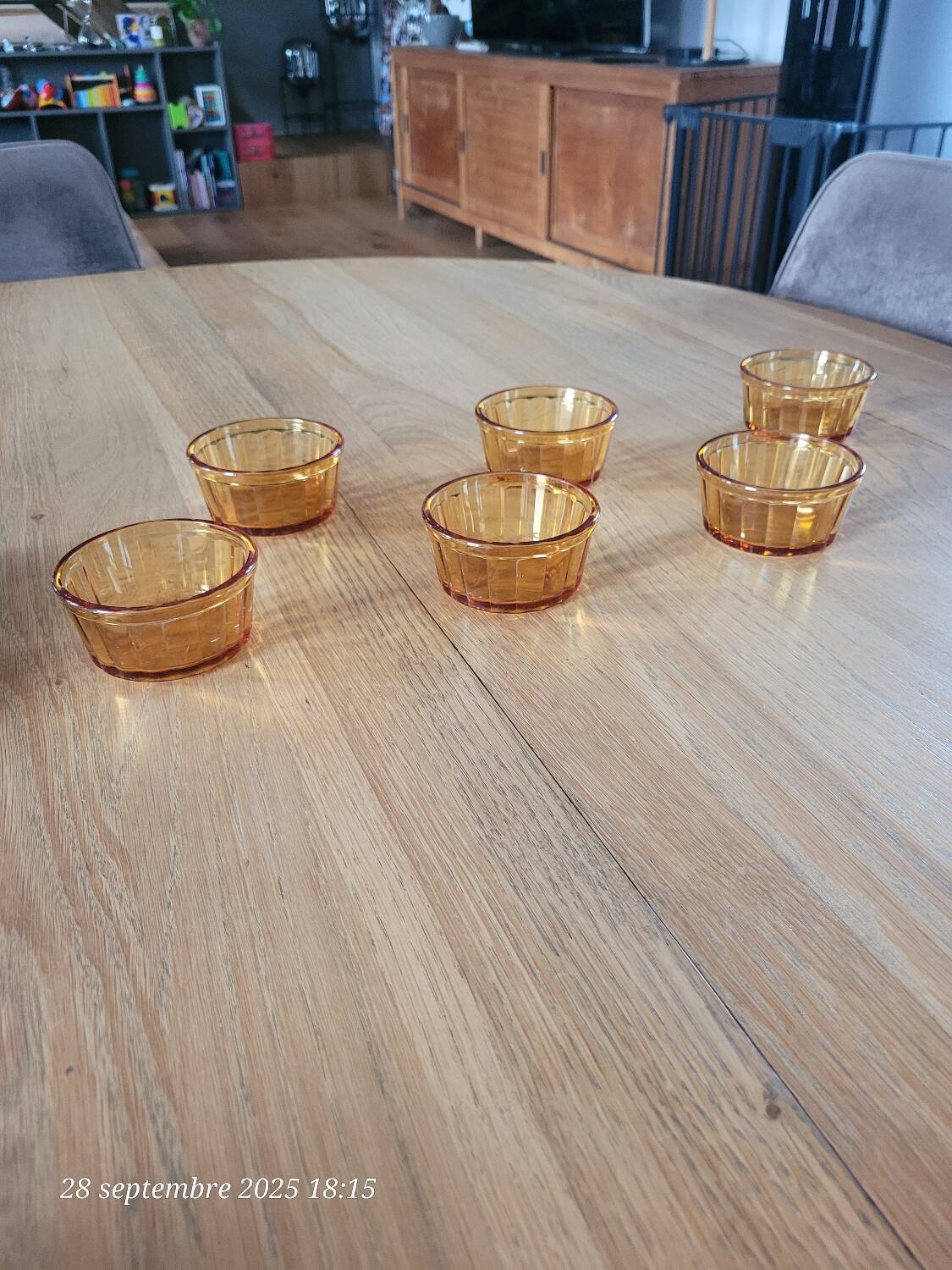 6 Vereco amber glass ramekins