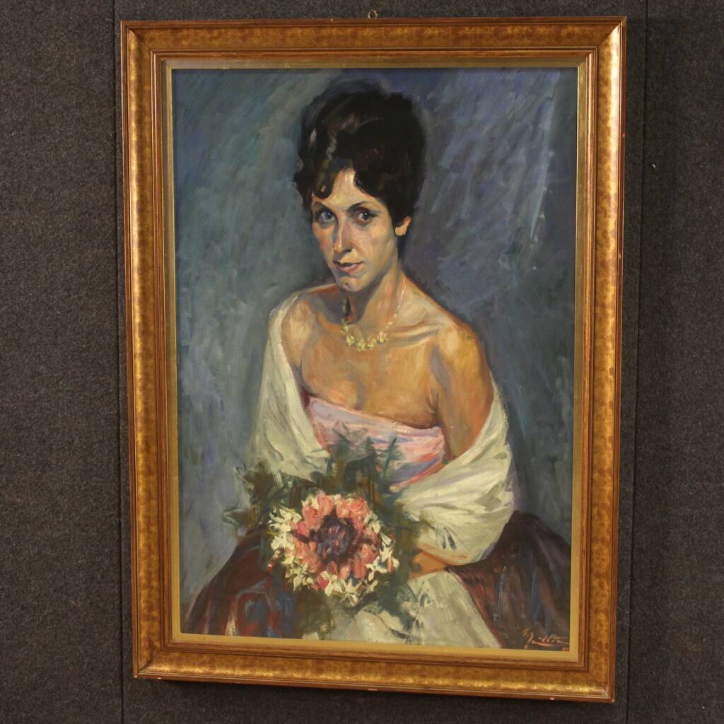 Italian painting portrait of a lady from 20th century