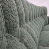 1960s, Danish 3-seater sofa, green furniture wool, oak wood.