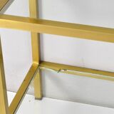 Hollywood Recency Brass and Crystal Shelving, France 70s