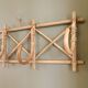 Vintage rattan wall coat rack