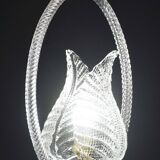 Charming Transparent Art Decò Barovier e Toso Pendant Light Murano Glass, 1940s