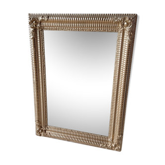 MIROIR A CANNEAUX OF 19 ieme gilded 75x104cm