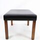 Tabouret en cuir noir et pieds en palissandre, design danois des années 1960