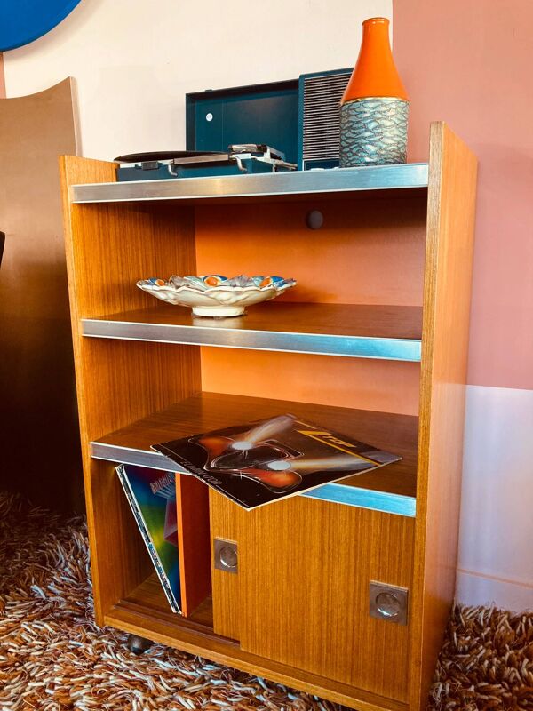 Cabinet à disques vintage, années 1960/1970, France