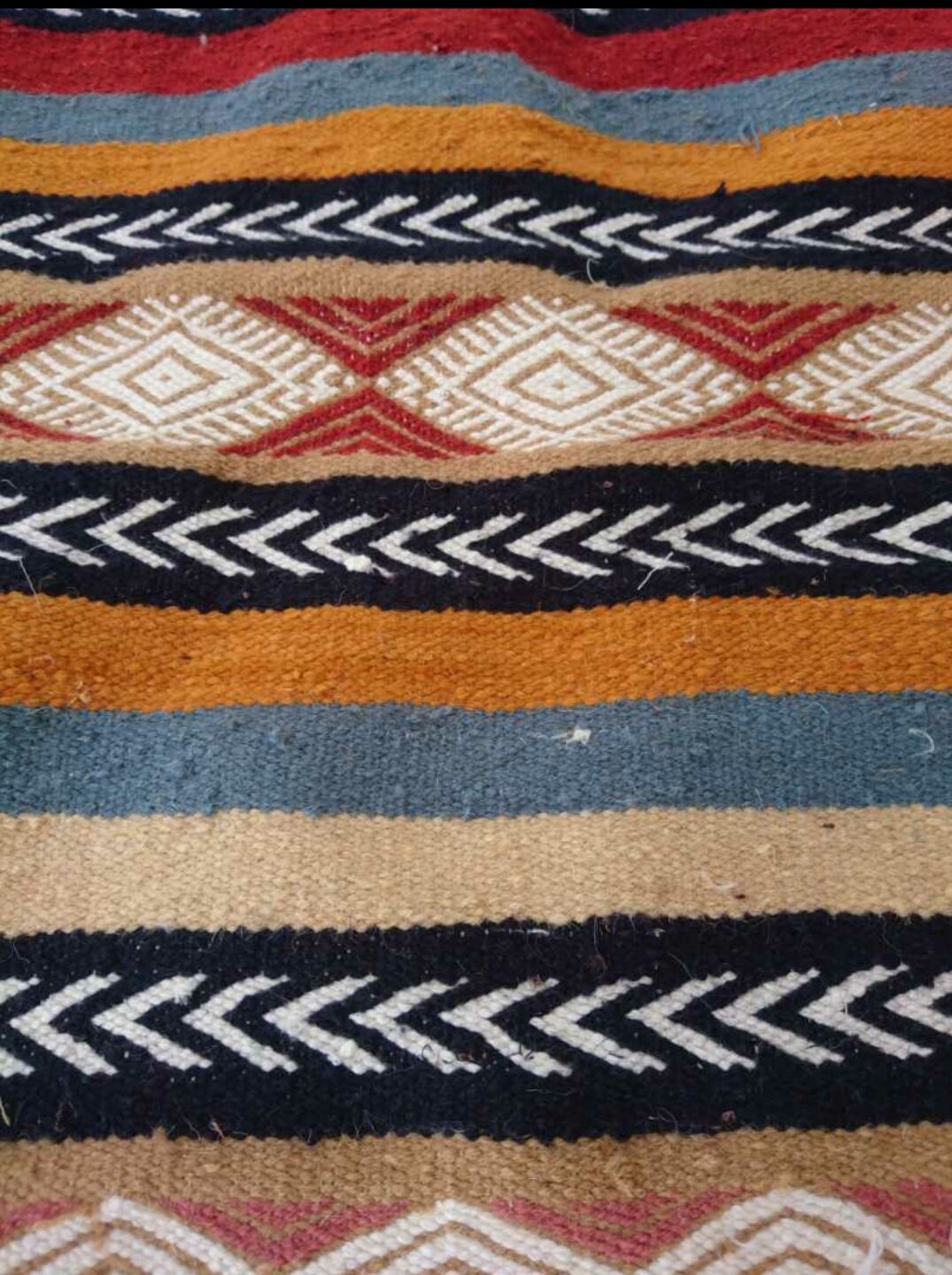 Wool hand-made carpet Kilim multicolor 97x144cm